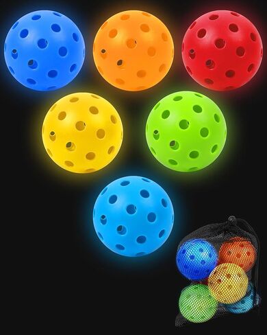 hotwind 6 حزمة يتوهج في الظلام الفناء الخلفي كرات الغولف 3 "كرات التدريب البديلة مع حقيبة التخزين متعة ليلة الغولف هدية للرجال النساء الأسرة في الهواء الطلق الطرف اللعب in Kuwait