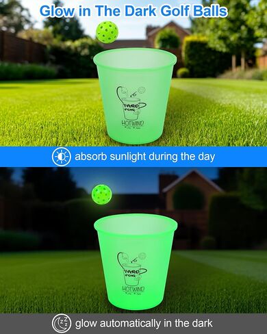 hotwind 6 حزمة يتوهج في الظلام الفناء الخلفي كرات الغولف 3 "كرات التدريب البديلة مع حقيبة التخزين متعة ليلة الغولف هدية للرجال النساء الأسرة في الهواء الطلق الطرف اللعب in Kuwait