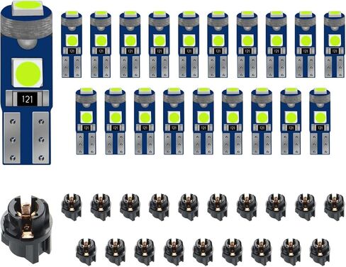 74 T5 LED Bulb Dash Cluster Lights, 20PCS T5 37 74 Instrument Cluster Bulbs LED Dashboard Light Bulbs with PC74 PC37 Wedge Twist Lock Socket Kit for Panel Gauge Shift Indicator Lamp(Pink) in Kuwait