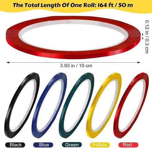 BESPORTBLE 10pcs Desktop Positioning Tape, Whiteboard Warning Tape, Seamless Warning Segment for Office Use, Assorted Colors, 3mm X 164ft (Each 2pcs Black Blue Green Yellow Red) in Saudi Arabia
