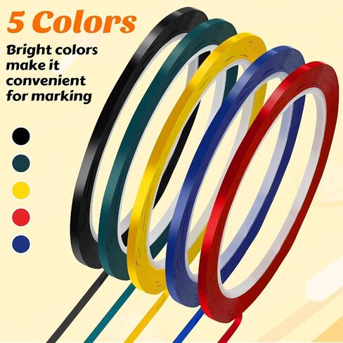 BESPORTBLE 10pcs Desktop Positioning Tape, Whiteboard Warning Tape, Seamless Warning Segment for Office Use, Assorted Colors, 3mm X 164ft (Each 2pcs Black Blue Green Yellow Red) in Saudi Arabia
