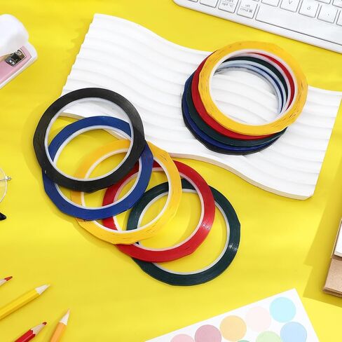 BESPORTBLE 10pcs Desktop Positioning Tape, Whiteboard Warning Tape, Seamless Warning Segment for Office Use, Assorted Colors, 3mm X 164ft (Each 2pcs Black Blue Green Yellow Red) in Saudi Arabia