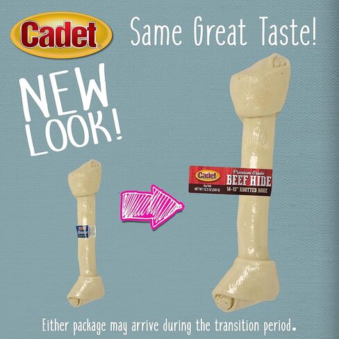 Cadet Beef Hide Knotted Dog Chews Individually Wrapped 13-14" in Saudi Arabia