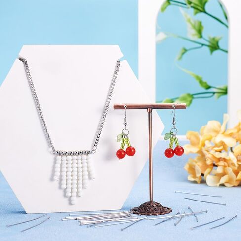 500Pcs Stainless Steel Flat Head Pins 50mm Metal Wire Needle Pins 1.9 Inch for Earring Pendant Jewelry Necklace Bracelet Making in Saudi Arabia