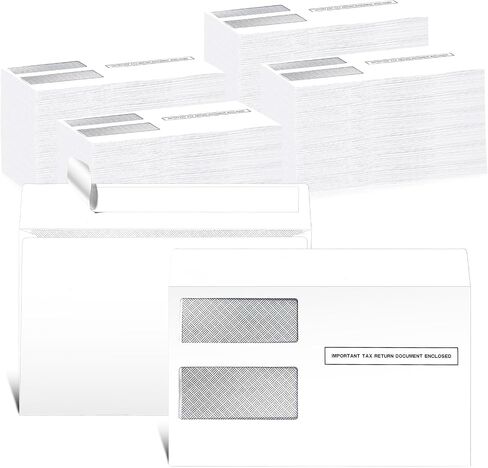 500 Pcs Tax Form Envelopes for 1099 MISC, 1099-R & DIV - INT Forms 2025 Double Window Tax Envelopes Security Tinted Self Sealed Envelopes Designed for Quickbooks or Tax Software 5 5/8 Inch x 9 Inch in Saudi Arabia