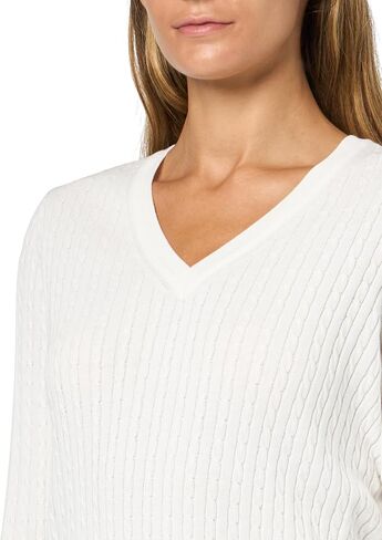 Nautica Womens Long Sleeve Cable V-Neck Sweater in Saudi Arabia