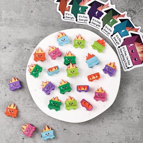 30 Sets Mini Dumpster Resin Desk Accessories for Coworker Gifts Emotional Positive Support Resin Dumpster Ornament Inspirational Card Bulk Trash Boss Day for Office Christmas Nurse Team in Saudi Arabia
