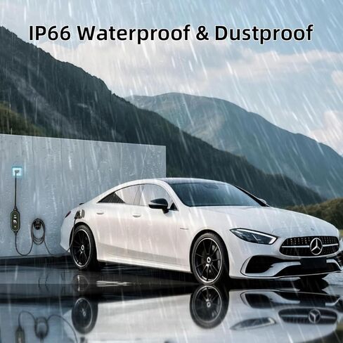 شاحن محمول من المستوى 1&2 - معتمد من ETL، 12/16 أمبير 110 فولت - 240 فولت مع كابل تمديد 25 قدم، قابس NEMA 6-20 ومحول NEMA 5-15، محطات شحن السيارات الكهربائية المحمولة لجميع سيارات SAE J1772 in Kuwait