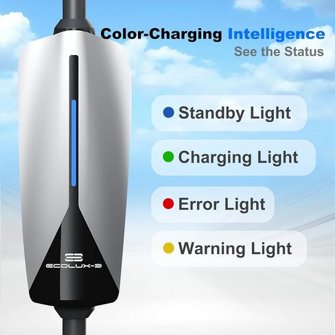 Level 2 EV Charger J1772 32Amp 220V-240V EVSE NEMA 14-50 Plug Home Portable EV Charger Level 2, 25ft Cable Electric Car Charging Station, Electric Vehicle Charging Stations Plug and Play FCC Certified in Saudi Arabia