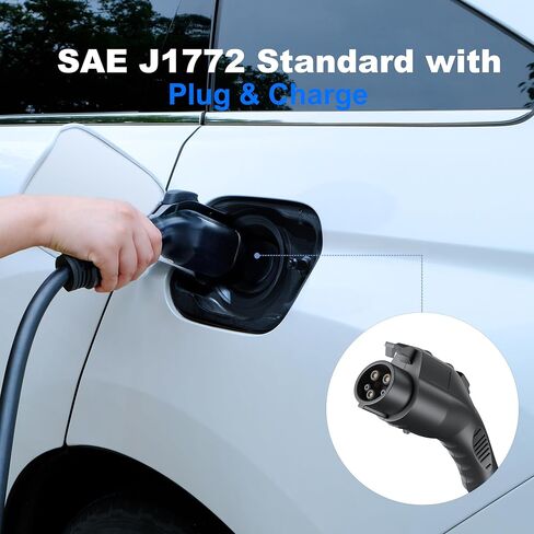 Level 2 EV Charger J1772 32Amp 220V-240V EVSE NEMA 14-50 Plug Home Portable EV Charger Level 2, 25ft Cable Electric Car Charging Station, Electric Vehicle Charging Stations Plug and Play FCC Certified in Saudi Arabia