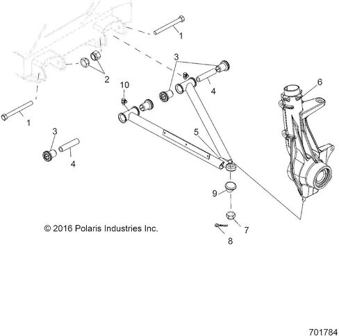 ذراع Polaris Ranger على الجانب الأيمن، أسود غير لامع، قطعة OEM الأصلية 1543389-458، الكمية 1 in Kuwait