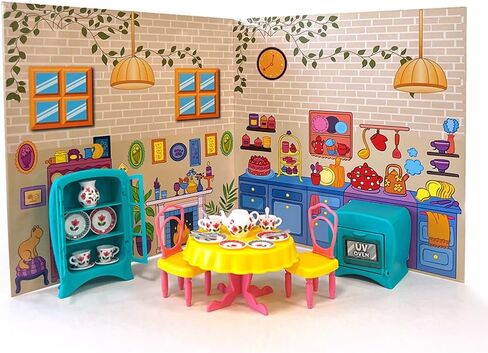 Mini Maker Tea Party Creations – Paint Your Own Tea Set with UV Oven – DIY Ceramic-Like Craft Kit for Girls – Decorate 30 Tableware Pieces, Decals & Glaze – Ages 6+ in Saudi Arabia