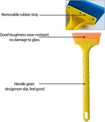 Long-handled squeegee wiper ice scraper for cleaning car windows with rubber blade and non-slip rubber window scraper for car in Saudi Arabia
