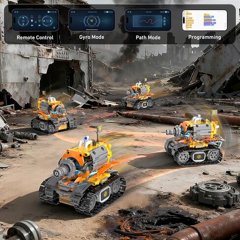 5in1 STEM Robot Building Kits for Kids 6-12, App & Remote Control STEM Dinosaur Tank Robot Building Toys for Kids, 899Pcs DIY Science Building Sets, Erector Sets for Boys Girls Birthday Xmas Gifts in Saudi Arabia