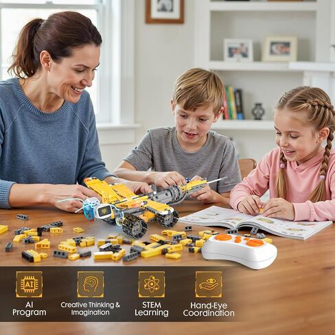 5in1 STEM Robot Building Kits for Kids 6-12, App & Remote Control STEM Dinosaur Tank Robot Building Toys for Kids, 899Pcs DIY Science Building Sets, Erector Sets for Boys Girls Birthday Xmas Gifts in Saudi Arabia