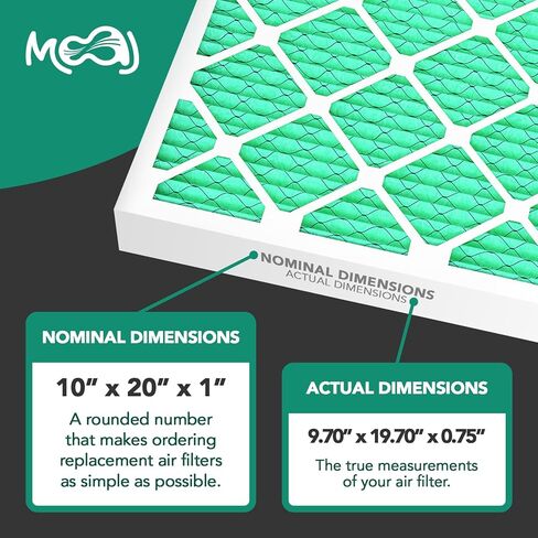 16x20x1 Air Filter (6-PACK) | MERV 11 | MOAJ Premium Allergen Defense | BASED IN USA | Pleated Replacement Air Filters for AC & Furnace Applications | Actual Dimensions: 15.70" x 19.70" x 0.75" (in.) in Saudi Arabia
