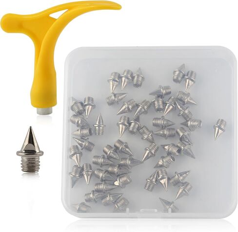 50PCS Track Spikes Track and Cross Country Spikes 1/4-Inch Steel Shoe Replacements Spike Wrench in Saudi Arabia