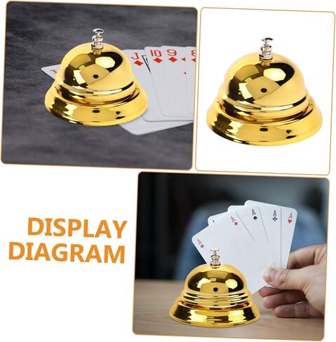 Garneck Reception Bell, Brass Table Bell, Elegant Table Bell for Office, Restaurant, Hotel and School, Stylish Hand Bell for Reception Areas and Counters, Golden Finish in Saudi Arabia