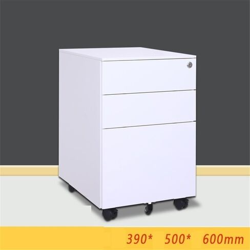File Cabinet/Printer Stand Steel Movable Cabinet Small Push Under Desk Storage Three Drawers with Wheels Filing Cabinet for Home Office(White) in Saudi Arabia