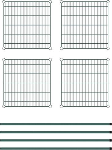 Commercial NSF Listed Green Epoxy Stationary Wire Shelving Kit 24" x 24" x 54", with 4 Shelves Perfect for Warehouse, Walk-in Refrigerator, Freezer, Grocery Store, Restaurant, Dishroom in Kuwait