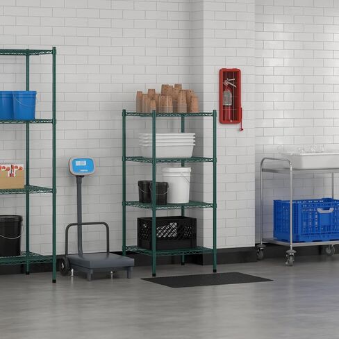 Commercial NSF Listed Green Epoxy Stationary Wire Shelving Kit 24" x 24" x 54", with 4 Shelves Perfect for Warehouse, Walk-in Refrigerator, Freezer, Grocery Store, Restaurant, Dishroom in Kuwait