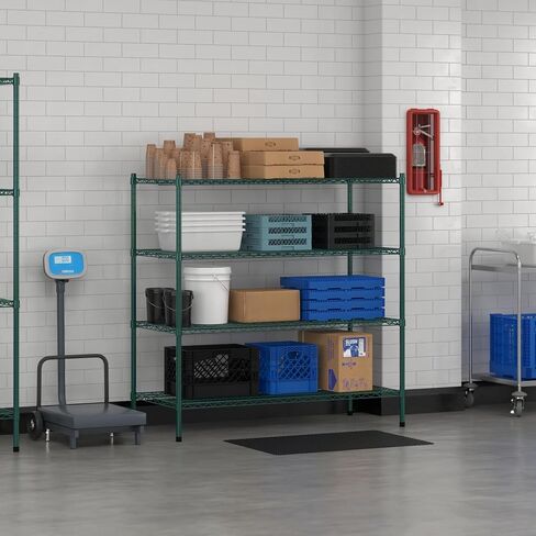 Commercial NSF Listed Green Epoxy Stationary Wire Shelving Kit 24" x 24" x 54", with 4 Shelves Perfect for Warehouse, Walk-in Refrigerator, Freezer, Grocery Store, Restaurant, Dishroom in Kuwait