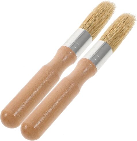 2pcs Stencil Brush Round Head Wooden Handle Small Brush for Oil Acrylic Painting Art Supplies in Saudi Arabia