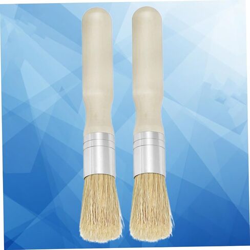 2pcs Stencil Brush Round Head Wooden Handle Small Brush for Oil Acrylic Painting Art Supplies in Saudi Arabia