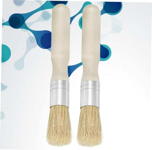 2pcs Stencil Brush Round Head Wooden Handle Small Brush for Oil Acrylic Painting Art Supplies in Saudi Arabia