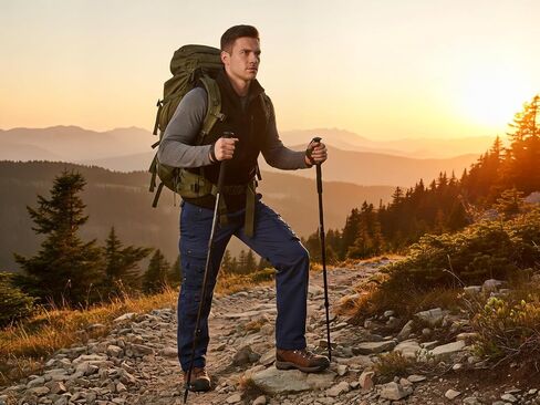 OCHENTA Men's Cotton Casual Cargo Work Pants Baggy Travel Hiking with Multi Pockets in Saudi Arabia