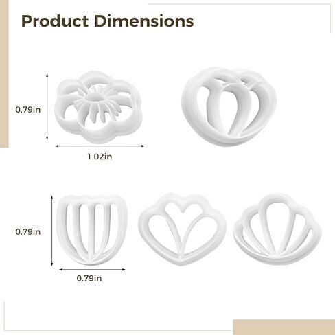 Polymer Clay Tools With Texture Five Piece, Fondant Craft Cutters Set, Daisy Leaf Cookie Press, Precision Flower Molds For Jewelry Making, Detailed Clay Cutters in Saudi Arabia
