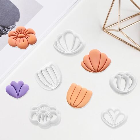 Polymer Clay Tools With Texture Five Piece, Fondant Craft Cutters Set, Daisy Leaf Cookie Press, Precision Flower Molds For Jewelry Making, Detailed Clay Cutters in Saudi Arabia