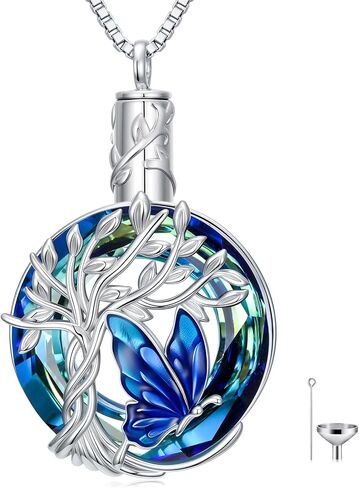 TOUPOP Butterfly Necklace for Women 925 Sterling Silver Tree of Life Butterflies Dragonfly Hummingbird Pendant Necklaces Crystal Jewelry Anniversary Christmas Birthday Gift for Her in Saudi Arabia