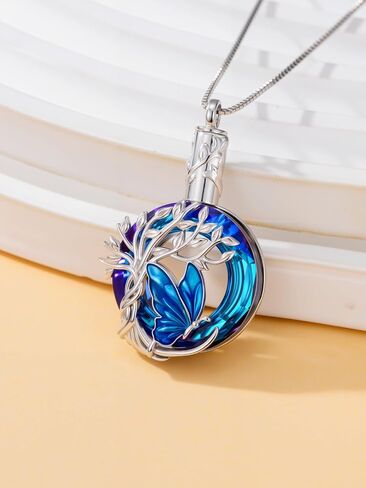 TOUPOP Butterfly Necklace for Women 925 Sterling Silver Tree of Life Butterflies Dragonfly Hummingbird Pendant Necklaces Crystal Jewelry Anniversary Christmas Birthday Gift for Her in Saudi Arabia