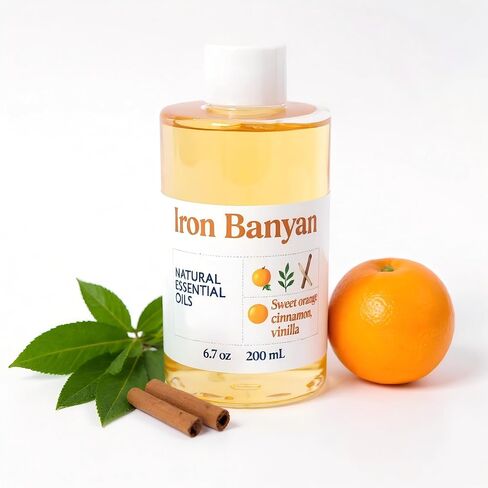 Aromatherapy Essential Oil Blend - 200mL, Orange Cinnamon Vanilla Scented Oil for Home Fragrance, Relaxation & Mood Enhancement in Kuwait