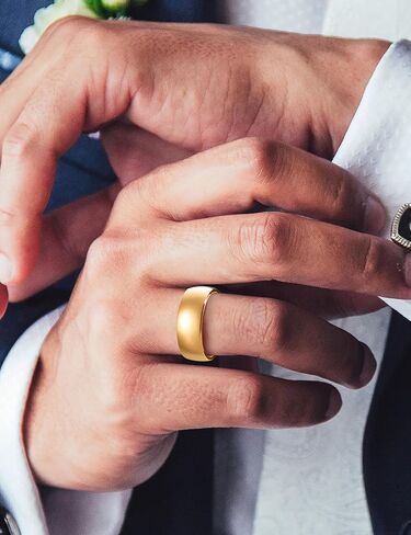 King Will 316L Stainless Steel Wedding Band for Men Women-2-8mm Width Wedding Ring in Black/Sliver/Gold Plated Laser I Love You High Polished Dome Style Promise Ring Comfort Fit Size 4-15 in Kuwait