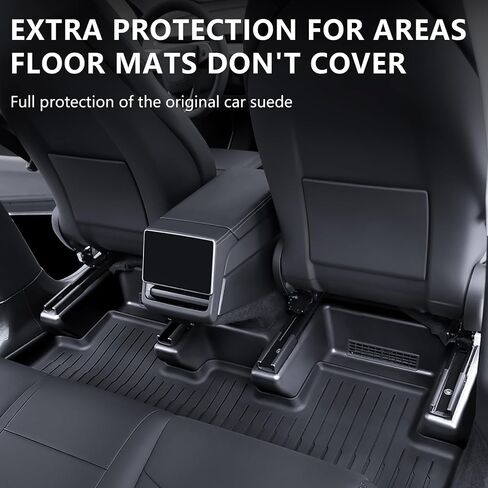 Front Seat Rail Protectors for Tesla Model Y Juniper 2025-2026, 5-Piece TPE Track Cover Guards, Under Seat Floor Mat Protectors, Black in Saudi Arabia