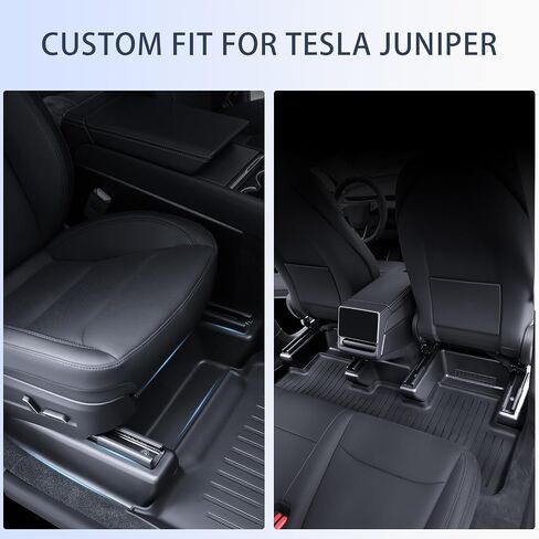 Front Seat Rail Protectors for Tesla Model Y Juniper 2025-2026, 5-Piece TPE Track Cover Guards, Under Seat Floor Mat Protectors, Black in Saudi Arabia