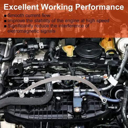 8 PCS Universal Ground Strap Automotive, 12 Inch Engine Ground Strap with Ring Terminals, Flat Braided Copper Grounding Straps for Most Vehicle Cars (Gold) in Saudi Arabia