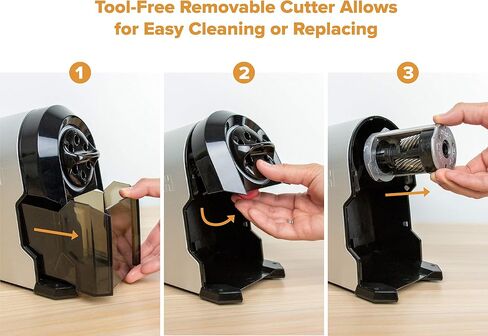 Bostitch Office SuperPro Glow Extra Heavy Duty Commercial Classroom Electric Pencil Sharpener with Replaceable Cutter Cartridge System, 6-Hole, Silver/Black (EPS14HC) in Saudi Arabia