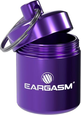 حقيبة حمل للسفر بسلسلة مفاتيح من Eargasm - حاوية سلسلة مفاتيح معدنية مريحة مقاومة للماء مثالية للسفر مع سدادات الأذن والحبوب والأدوية والأشياء الصغيرة أثناء التنقل - وردي، 1.06 بوصة × 1.6 بوصة in Kuwait