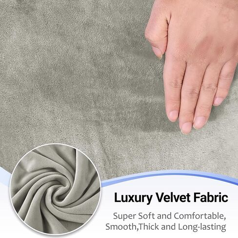 ALIECOM Velvet Stretch Sectional Couch Covers L Shape Corner Sofa Cover Washable Soft Thick U Shaped Sofa Slipcovers for Dogs Pets Magic Furniture Protector with Non Slip Foam (Air Grey, X-Large) in Saudi Arabia