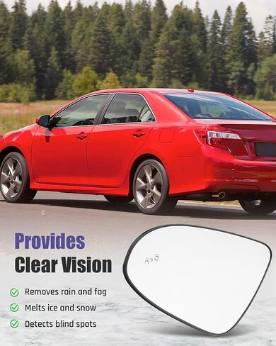 Passenger Side Mirror Glass Fit for Toyota Camry 2012 2013 2014 2015 2016 2017 with BSD Right Rear View Mirror Glass in Saudi Arabia