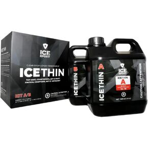 ICE-Thin Crystal Clear Epoxy Resin, UV Resistant, High Gloss Flood Coat, for Art and Casting, 2-Part System, 1A:1B Ratio, Fast Curing, Low VOC, Available in 1 and 2 Gallon Kits (2 Gallon) in Saudi Arabia