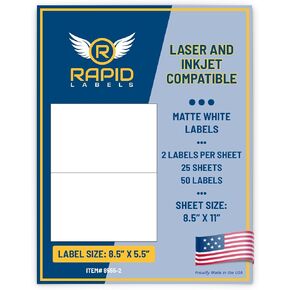 Printable Matte White Shipping Labels Stickers – 4" x 5" Laser/Inkjet Compatible (4 per Sheet) 25 Sheets - 100 Total Multipurpose Self-Adhesive Labels to Write on/Print On | Made in USA in Saudi Arabia