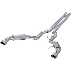 MBRP S7278BLK ظهر قطة مقاس 3 بوصات، خلفي مزدوج، نظام عادم إصدار السباق مع أطراف 4.5 بوصة (مطلية باللون الأسود) in Kuwait