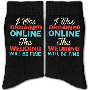 FujLoy Wedding Officiant Socks - Officiant Gift for Wedding Day, Bachelorette Party Gifts(046) in Saudi Arabia