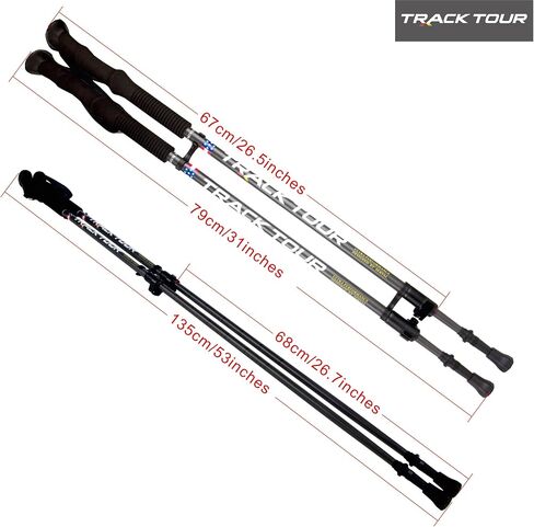 أقطاب الرحلات من ألياف الكربون، أقطاب المشي لمسافات طويلة خفيفة الوزن للغاية، عصي المشي مع مقابض الفلين وإسفنج EVA، أقفال الوجه القابلة للتعديل السريع in Saudi Arabia