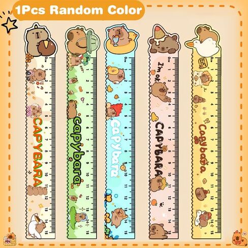 1Pcs Cartoon Capybara Ruler Creative Kawaii Straight Ruler Wavy Lines Drawing Tools Office Supplies Gift in Saudi Arabia