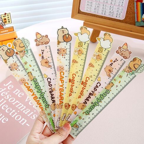 1Pcs Cartoon Capybara Ruler Creative Kawaii Straight Ruler Wavy Lines Drawing Tools Office Supplies Gift in Saudi Arabia